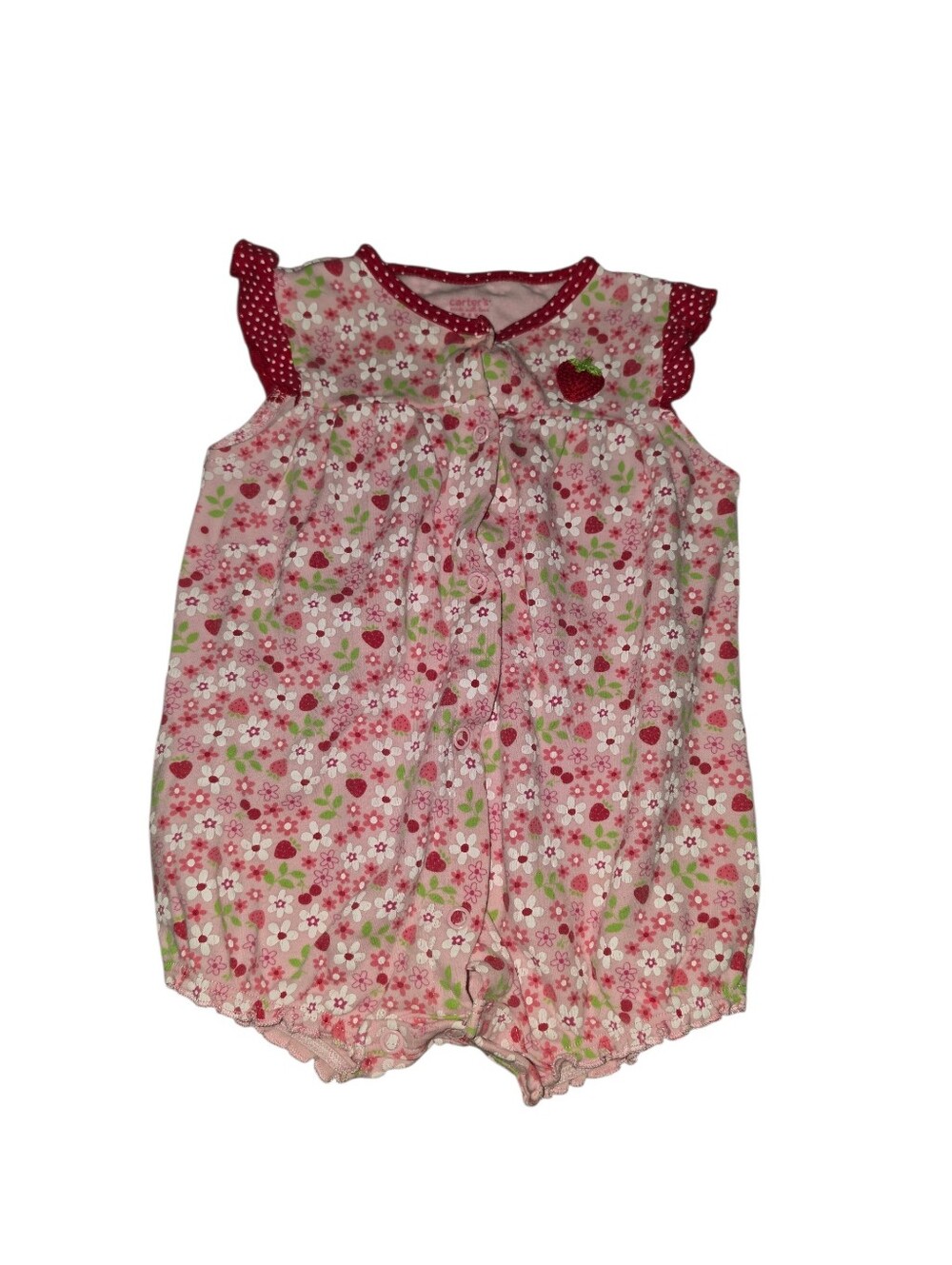 7/6/33. Carters Baby Girl Pink Floral Baby One-Piece Bodysuit